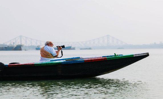 PM Narendra Modi explores the Ganga in between poll campaign in Bengal.